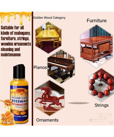 Natural Beeswax & Orange Oil Wood Conditioner 120ML Natural Beeswax-Wood Care Beeswax Bees Wax Spray Furniture Polish Bees Wax Wood Cleaner (3pcs) - Buy Online on GoSupps.com