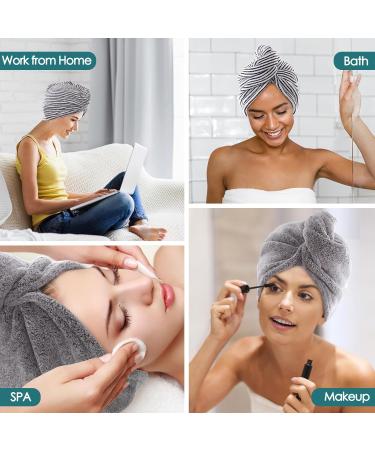 Jeffsun Hair Dryer Towels for Women & Girls - Super Absorbent Microfiber 2-Pack (Pink & Gray) - Buy Online on GoSupps.com