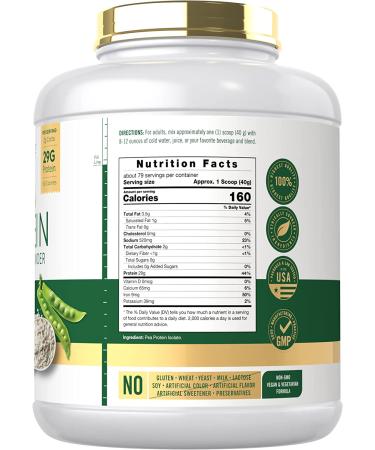 Carlyle Pea Protein Powder 7lb - Unflavored | 29G Protein | Non-GMO, Gluten and Soy-Free | Vegetarian-Friendly - Buy Online on GoSupps.com