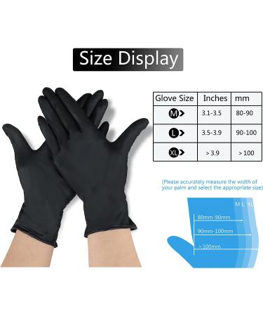 100 Pack Large Black Nitrile Gloves 4 Mil - Disposable Nitrile Gloves - AKGK - Buy Online on GoSupps.com