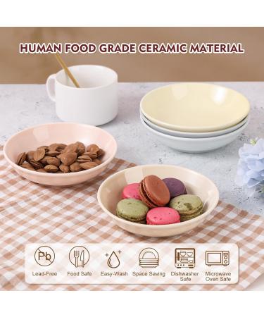 Ceramic Cat Food Bowl Set - Colorful Cat Feeding Bowls with Non Slip Mat - Wide Shallow Cat Bowl Whisker Friendly - Cat Plates - Cute Cat Dish - Microwave Dishwasher Safe - 6 Pack - 8.5 oz - 5.75 inch 6 Colors - Buy Online on GoSupps.com
