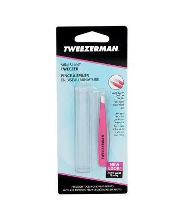 Tweezerman Stainless Steel Mini Slant Tweezer - Neon Pink - 1 Count - Buy Online on GoSupps.com