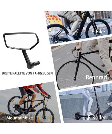 CLMILY Z Bicycle Mirror - Convex Automotive Glass Lens Rotatable E-Bike Handlebar End Mirror Scratch-Resistant Universal Left Side - Buy Online on GoSupps.com