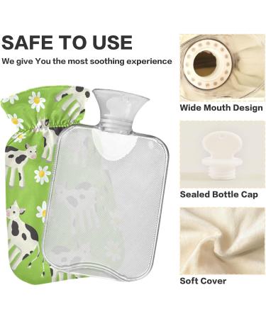 Naanle 2L Hot Water Bottle with Daisy Cow Cover Relief for Menstrual Cramps & Pain Heat & Cold Therapy for Hands & Feet - Buy Online on GoSupps.com