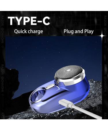 Buy Mini Men's Rotating Electric Shaver & Beard Trimmer - Type-C Rechargeable Portable Travel Gift - Silvery - Buy Online on GoSupps.com