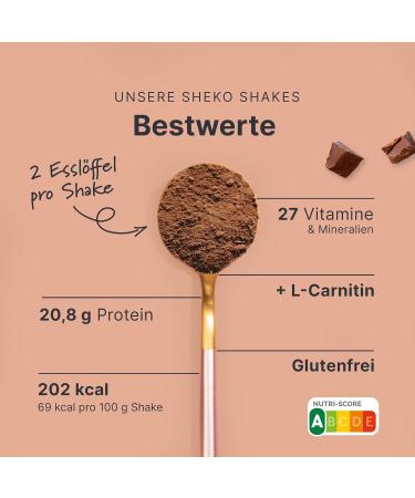 Sheko Chocolate Meal Set Shake - 25 Protein-Rich Gluten-Free Shakes for Weight Loss - 450g - Buy Online on GoSupps.com