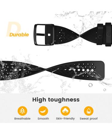 ANBEST Silicone Strap for Polar Vantage M & M2 | Sport Replacement Bracelet for Polar Grit X - Black - Buy Online on GoSupps.com