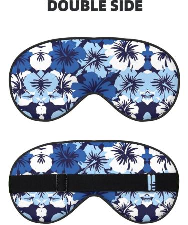 SSIMOO Blue Hibiscus Soft Sleep Eye Mask - Breathable Travel Eye Patch for Women - Perfect for Relaxation - Buy Online on GoSupps.com