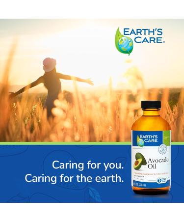 Earth s Care Avocado Oil - Nourishing Hair & Skin Treatment with Vitamin E | 8 FL OZ Glass Bottle - Buy Online on GoSupps.com