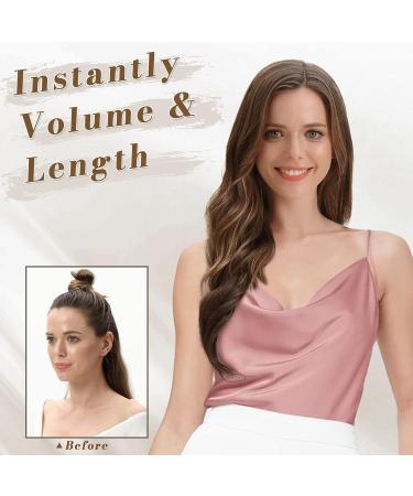 Buy Barsdar 5 PCs Long Wavy Clip-In Hair Extensions Thick Natural Soft Synthetic Hair in Dark Chocolate Brown - 50 cm for Women & Girls - International Shipping Available - Buy Online on GoSupps.com