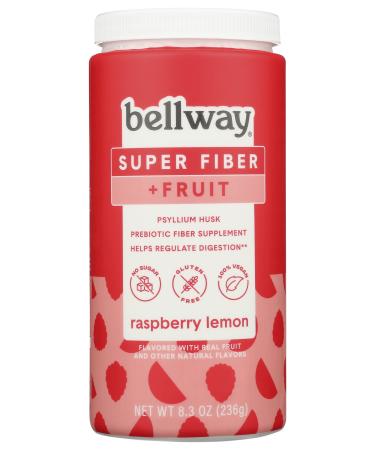 Bellway Super Fiber + Fruit Raspberry Lemon Powder No Sugar Added Gluten Free 8.3 Ounces (Pack of 1)