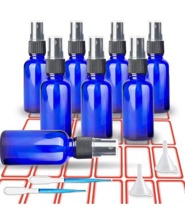 Tuakimce glass spray bottle 8x30ml empty atomizer Perfume robber glass spray bottle for essential oils water travel fluid spray bottle set with funnel and label sticker (8 30ml blue) 8 30ml blue - Buy Online on GoSupps.com