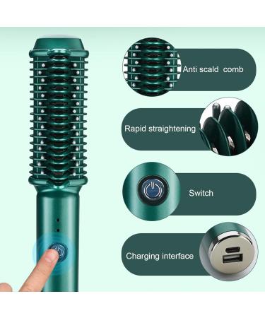 Portable Cordless Hair Straightening & Curling Brush | USB Rechargeable Ceramic Flat Iron for Women - Fast Heat Home Salon Tool - Buy Online on GoSupps.com