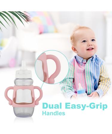 Soft Silicone Baby Bottle Handles - Perfect for Self-Feeding | Dr. Brown's 3-Piece Set (Pink Green Blue) - Ideal for Narrow Bottles - Buy Online on GoSupps.com