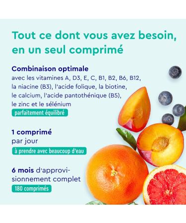 High Dosed Multivitamins and Minerals with Zinc Selenium Calcium Biotin Vitamins A B1 B2 B3 B6 C and D3 For Immunity Fatigue Muscles Bone and Skin 180 Tablets No Additives - Buy Online on GoSupps.com