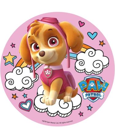 Deko Zauber24 Paw Patrol Edible Cake Liner Set - 20cm Cake & 20 Muffin Upleater - Children's Birthday Decoration (PAW Patrol No. 6 Skye) - Buy Online on GoSupps.com