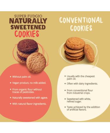  SUPER FUDGiO SUPER FUDGiO Organic Cookies | Naturally Sweetened Agave Organic Vegan Cookies - Palm Oil Free | Healthy Nibble | 6 x 130g - Buy Online on GoSupps.com