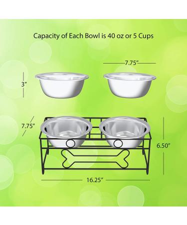 PETMAKER Stainless Steel Raised Food and Water Bowls with Decorative Stand - 2 Pack 6.5 Height - Buy Online on GoSupps.com