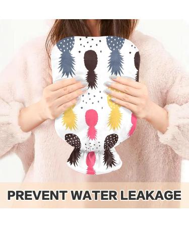 Naanle Cartoon Pineapple Water Bottle - 1L Hot Water Bottle for Bed Hand/Foot Heat Pain Relief & Cold Therapy Ideal for Home & Travel - Buy Online on GoSupps.com