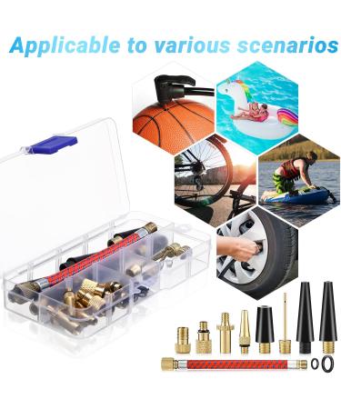 33-Piece Bicycle Valve Adapter Set - DV SV AV French Valve Adapters with Storage Box & Inflatable Hose for All Bicycle Valves | International Shipping Available - Buy Online on GoSupps.com