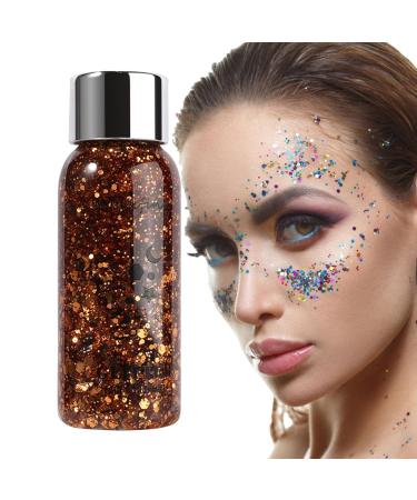 Rosixehird Mermaid Face Liquid Highlighter - Glitter Gel - Waterproof - For Face and Hair - Holographic Cosmetic Accessory for Concerts Festivals Rosixehird