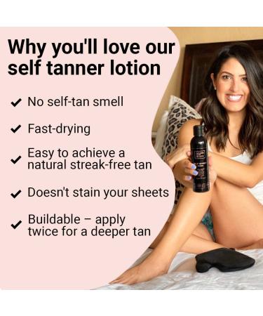 Organic Self Tanning Lotion for Natural Looking Tan with Tanning Mitt - Light to Medium - Buy Online on GoSupps.com