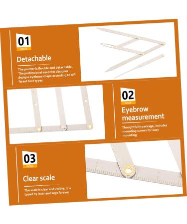 IWOWHERO Eyebrow Tools 1pc Second Generation Scale Tool Molds Eyebrow Tattooing Ruler Do It Yourself Shaping Golden Ratio Stencil 25x5x0.6cm Silver - Buy Online on GoSupps.com
