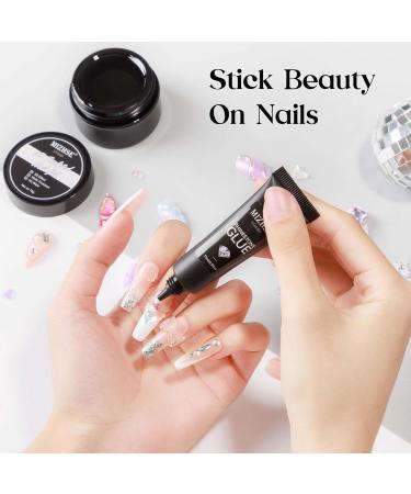  MIZHSE MIZHSE 3D Sculpting Gel with Chrome Powder 2 x 15g Rhinstone Clear Glue for Nail Design Silver/Gold Mirror Effect 5D Relief Sculpting - Buy Online on GoSupps.com