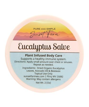 Pure and Simple Sunset Farm Eucalyptus Salve for Chest & Skin Care | Organic Non-GMO Herbal Balm | Petroleum-Free | Small-Batch Handmade in WV | 2 oz Jar