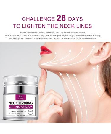 Neck Firming Lifting Cream | Organic Hyaluronic Acid & Jojoba Oil | Anti-Aging Moisturizer with Collagen & Vitamin E | Day & Night Facial Cream - Buy Online on GoSupps.com