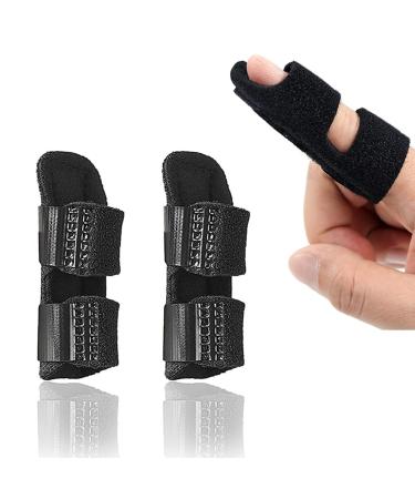 Finger Splint-trigger finger splint for relief of broken fingers protection of broken fingers joint immobilisation for arthritis pain and sprains finger splints for the middle finger (set of 2 black)