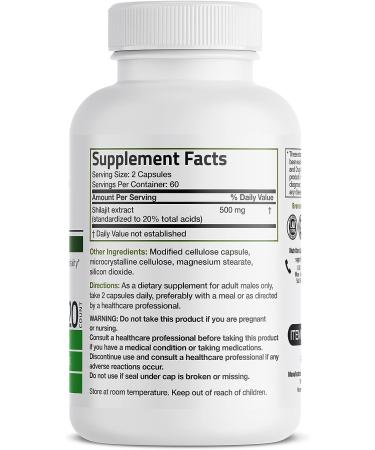 Bronson Shilajit Extract 500mg - Energy & Vitality Support - 20% Total Acids - Non-GMO - 120 Vegetarian Capsules - Buy Online on GoSupps.com