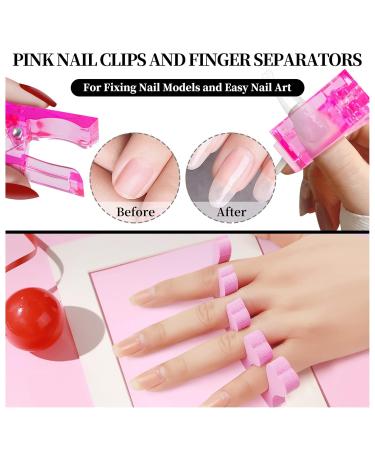 120-Piece Dual Nail Forms Set - Stencil Extension Shapes with Pink Dual-Ended Brush Nail Tip Clip Sponge Separator & Nail Files | Perfect for Polygel Nails - Buy Online on GoSupps.com