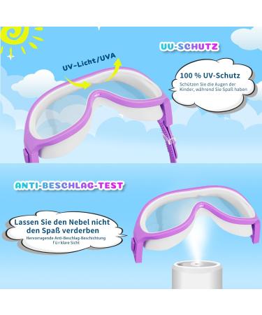 Cooloo Kids Swimming Goggles - 2 Pack Anti-Fog UV Protection Unisex for Ages 6-16 | C. Rosa & Purple - Buy Online on GoSupps.com
