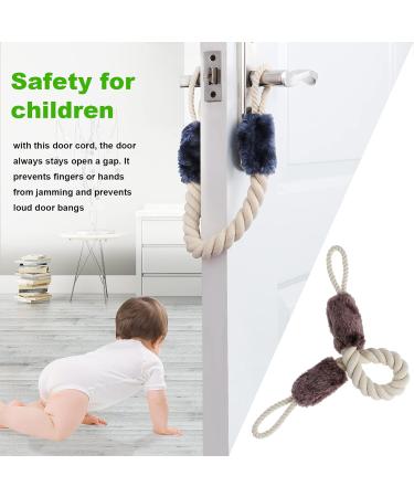 Kinsinder 4 Pcs Door Stop Rope Set | Anti-Crash Door Cord Clamp for Baby Safety | Finger Pinch Guard Protectors - Buy Online on GoSupps.com