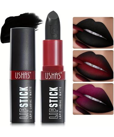 Anti-Black Lipstick | Velvet Lipstick | High Impact Matte Black Lip Cosmetic Highly Pigmented Lipstick Moisturizes Lips for Girls Firulab - Buy Online on GoSupps.com