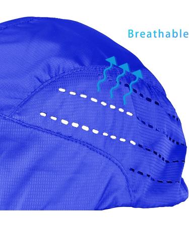 Water Resistant Reflective Running Cap | Breathable Ultralight Sport Hat for Men and Women - Blue - Buy Online on GoSupps.com