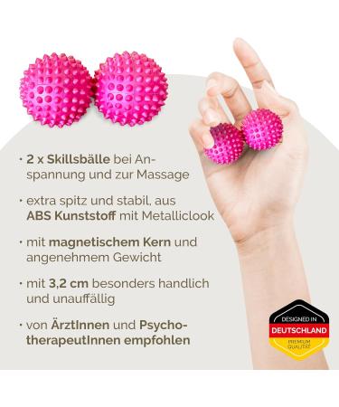 2x Biodegradable DBT Skills Hedgehog Ball | Magnetic Stress Relief Acupressure Ball | Improve Mobility & Concentration | Pink 32mm - Buy Online on GoSupps.com
