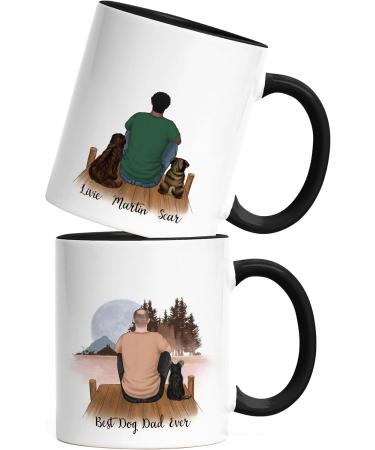 Personalized Kiddle-Design Dog Dad Mug - Black Gift for Dog Owners & Dog Lovers - Buy Online on GoSupps.com