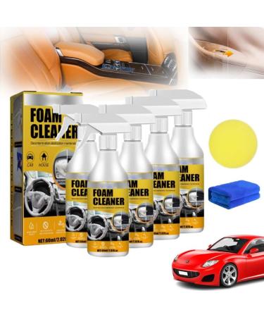 Multi-purpose Foam Cleaner 60ml Foam Cleaner for Car Foam cleaner all purpose Car interior foam refinisher cleaner Multi-purpose Foam Cleaner Leather Clean Wash Automoive Car Interior (5pcs)