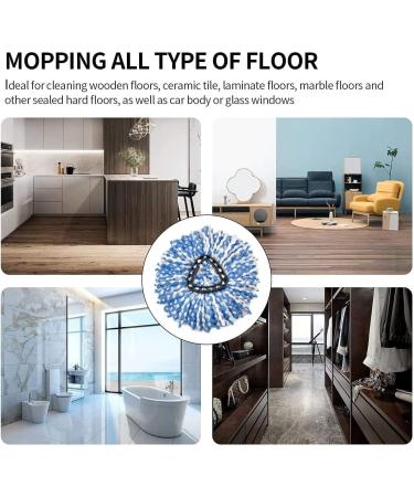 4 Pack Blue Rinse Clean Spin Mop Replacement Heads - 100% Microfiber, Deep Cleaning Refills for EasyWring Mop System - Buy Online on GoSupps.com