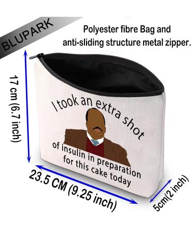BLUPARK Funny Comedy Makeup Bag - Extra Shot of Insulin Skit Cosmetic Bag for TV Fans - Buy Online on GoSupps.com
