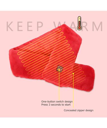 Neck Heating Pillow - Washable Electric Neck Wrap with USB 3 Temperature Settings - Thermal Support Scarf for Men & Women (Red) | Winter Outdoor Comfort - Buy Online on GoSupps.com