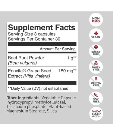 humanN SuperBeets Beet Root Capsules 1000mg - Nitric Oxide Boost, Blood Pressure Support & Antioxidants - 90 Count - Buy Online on GoSupps.com