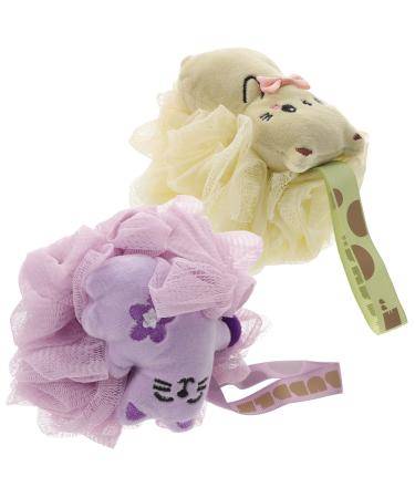 Hemoton 2pcs Cartoon Bath Ball Xmas Tree Concrete Bath Sponge Funny Shower Loofah Cleaning Scrubber Body Exfoliating Bath Ball Mesh Brush Ball Body Wash or Bath Flower Cute