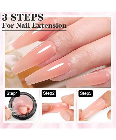 LOUINSTIC Solid Builder Gel for Nails - 2PCS Non-Sticky Hand 3D Nail Carving Gel | Nail Extension Sculpture Hard Gel | Nail Building UV/LED Lamp Required - Clear Nude 0.7oz - Buy Online on GoSupps.com