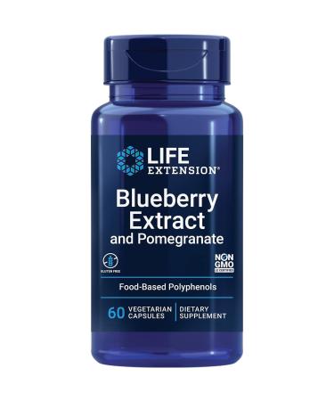 Life Extension Blueberry Extract and Pomegranate 60 Vegan Capsules Laboratory Tested Gluten Free Vegetarian Soy Free Non-GMO