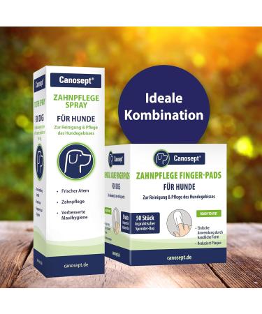 Canosept Dental Care Finger Pads for Dogs - 50 Piece Tartar Remover & Toothbrush - Freshens Bad Breath & Cleans Teeth - Buy Online on GoSupps.com