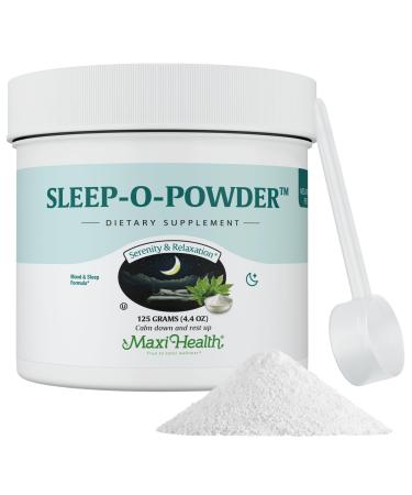 Maxi Health - Sleep Powder with Magnesium Inositol & L-Tryptophan - Zero Melatonin Non Habit Forming Sleep Aid - Easy Drink Mix Relaxing Sleep Drink Supplement for Bedtime 4.4 Oz Sleep-O-Powder 4.4 Ounce (Pack of 1)