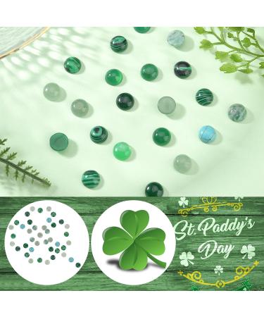 Pandahall 26-Piece Natural Gemstone Cabochon Set - 10mm Round Dome Green Aventurine Jade Agate Unmarrowed Stones for Jewelry Making | Earrings & Necklaces - Buy Online on GoSupps.com